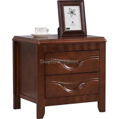 Chinese Style Solid Wood Bedside Cabinet Simple And Modern Free Installation Log Small Cabinet Bedroom Bedside Locker