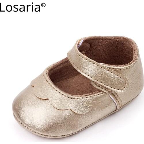 Losaria Baby Girls Shoes 0-1 Year Spring Autumn PU Leather Toddler Shoes For Girls Soft Non-slip Bottom Lightweight Infant Shoes