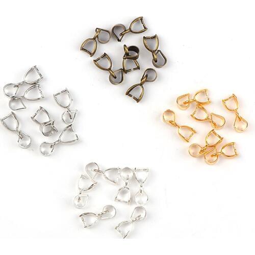 7mm Metal Clasps Pinch Clips Bails Charm Connectors Melon Seeds Buckle Pendant DIY Necklace Bracelet Connectors Jewelry Findings