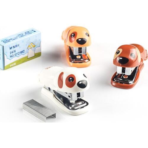 Cute Kawaii Cartoon Dog Shape Stapler Set Paper Binding Binder School Office Supplies Stationery Engrapadora Papeterie