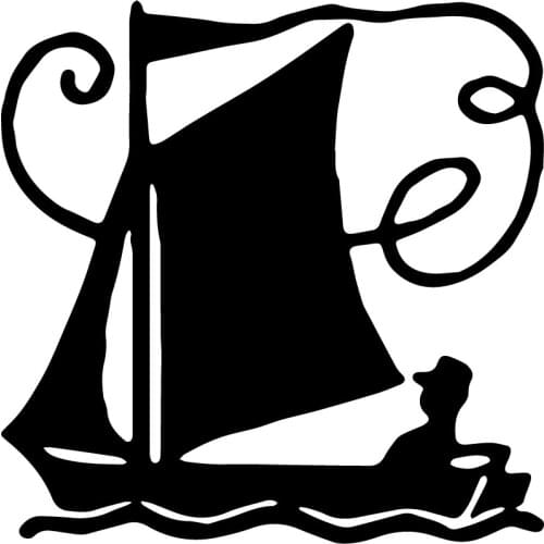 Cartoon Sailboat Car Stickers Rearview Mirror Decal Car Window Bumper Cute Waterproof Removable