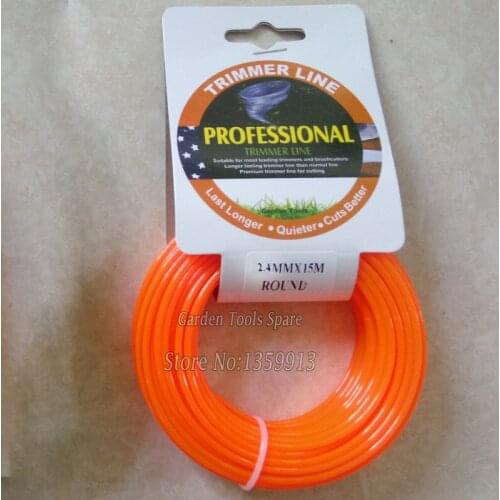 2.4MM*15M ROUND shape nylon trimmer line fits for grass trimmer