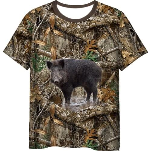 New Fashion Hunting 3D Print Boar Mens Womens T-shirt Casual Style Design Short Sleeves Summer Handsome Tee V8