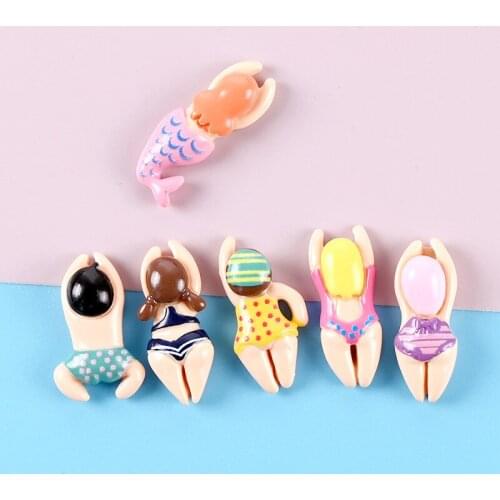 New Jewelry Making Accessories Kawaii Mermaid Swimmer Flatback Resin Cabochon DIY Phone Decoration Hair BowsScrapbooking Craft
