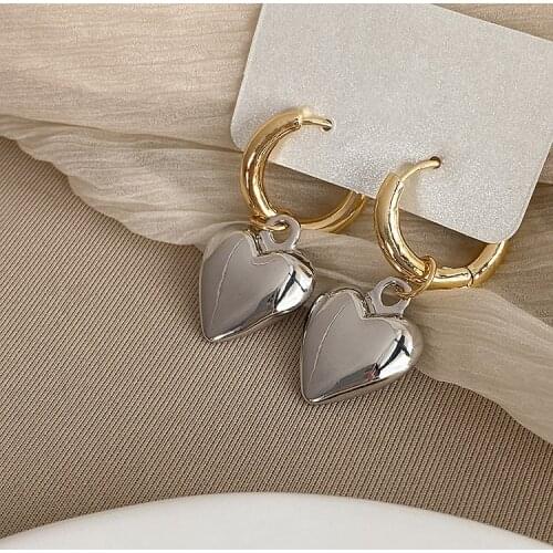 ZN New Heart-shaped Exaggerated Pearl Earrings For Women Fashion Metallic Gold Round Earrings Party Jewelry Gift