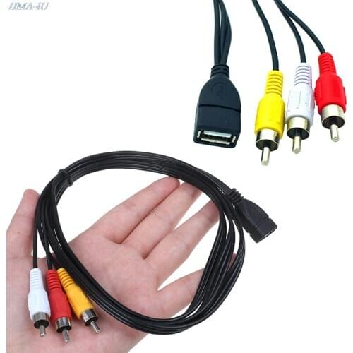 New 5 feet/1.5m USB 2.0 Female to 3 RCA Male Video A/V Practical for Camcorder Adapter Great for AV equipment