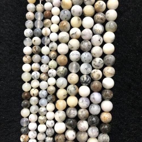 Wholesale Natural Dendritic Opal Beads,White Multi Opal Beads,6mm 8mm 10mm 12mm,1 of 15" full strand