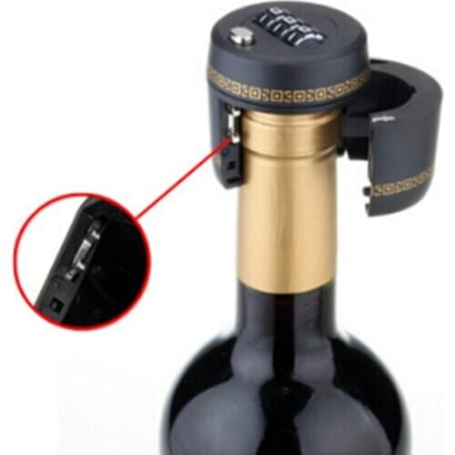 1PCS New Plastic Wine Bottle Lock Secret For Wine Stopper Bottle Cap With Password Black Bar Wine Accessories Creative Gifts