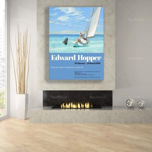 Edward Hopper Poster, Ground Swell Print, Hopper Exhibition Poster, Hopper Print, Office Decor - Wall Art Poster Print