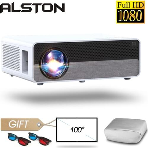 ALSTON Q9P Full HD 1080P Projector 4K 5500 Lumens Home theater Android Bluetooth WiFi HDMI-compatible VGA AV USB with Gift