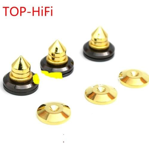 TOP-HiFi 8pcs Audio Speaker Isolation Spikes Stand Feet Speaker AMP CD Cone Base Pads 28x25mm