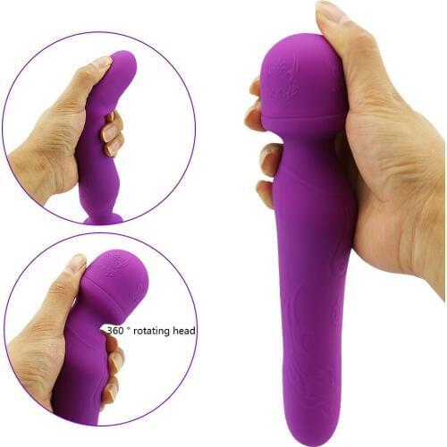 10 Modes Recharegable Clitoris Breast Heating Bend Double Head AV Vibrator Female Masturbation Massage Vibrator Sex Wand