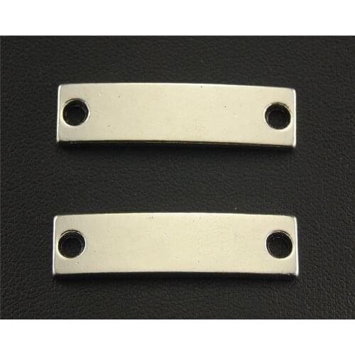 10pcs Silver Color Smooth Simple Charm Pendant DIY Necklace Charm Bracelet Necklace Jewelry Making Handmade DIY 35x9mm A1364