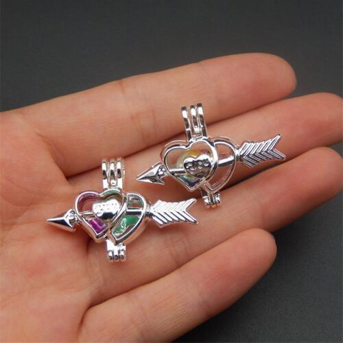 10pcs silver pumpkin car pearl cage jewelry, making pearl cage pendant oil dispersing pearl small gifts exquisite ornaments