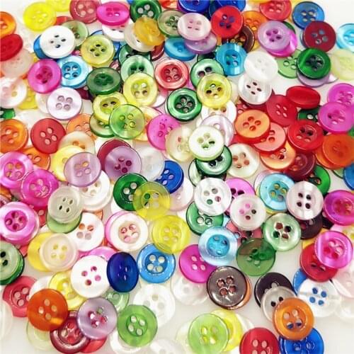 100pcs 11MM 4-holes mix colors plastic buttons garment sewing accessories DIY scrapbooking