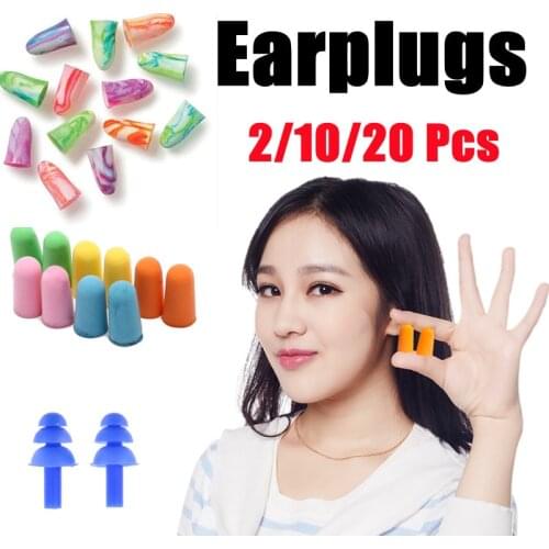 2/10/20Pcs Comfort Soft Foam Ear Plugs Tapered Travel Sleep Noise Reduction Prevention Earplugs Sound Insulation Ear Protection