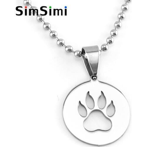 2018 DIY jewelry high polish bears paw baby foot toes Necklace bracelet Pendant stainless steel DIY Necklace wholesale tags