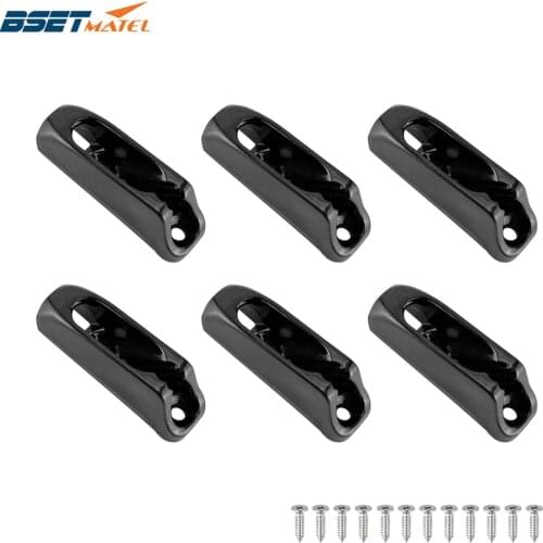 6X Black Nylon Jam Cleat Self-lock Rope Cord Tensioner Runner for Outdoor Safety Canoeing Kayak Surfing Boat Accessories