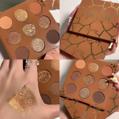 9 Colors Rich Warm Chocolate Wild Child Eyeshadow Palette Matte Glitter Makeup Palette Shimmer Nude Eye Shadow Brown Eye Pigment
