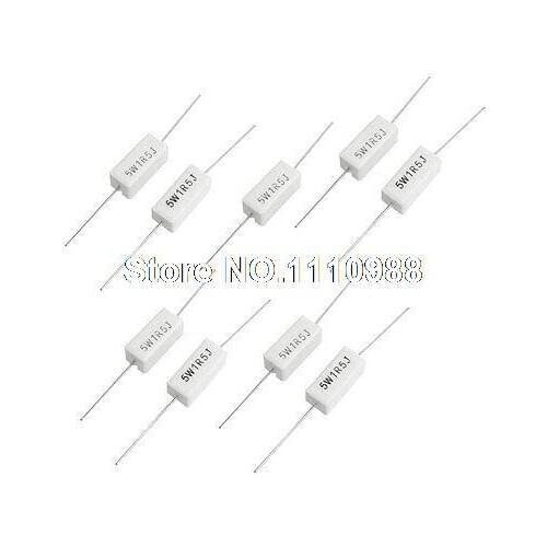 9 Pieces Rectangle Axial Ceramic Power Cement Resistor 1.5 Ohm 5W