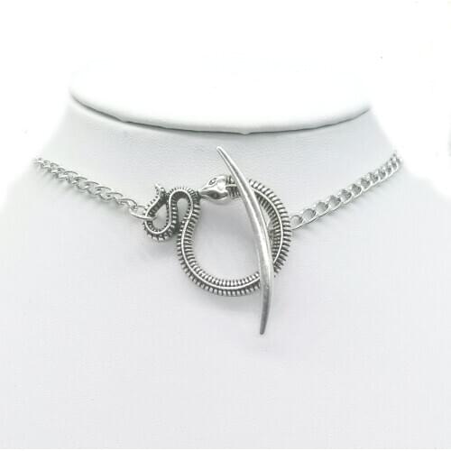 @ Moon & Snake Choker Necklace Pendant Jewelry,Witchy Gothic,CRESCENT GOTH PAGAN GOTHIC WITCHY WICCA