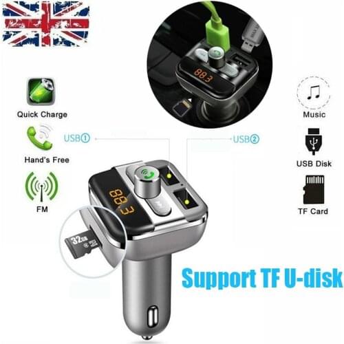 Car Wireless Kit FM Transmitter Handfree Dual USB Charger Audio MP3 Player MIC