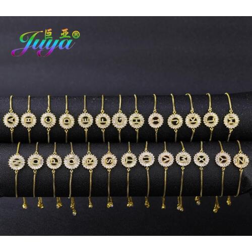 Juya 26 Alphabet Bracelet For Women Men Letters Bracelets Adjustable Chains Charm Bracelets Supplies