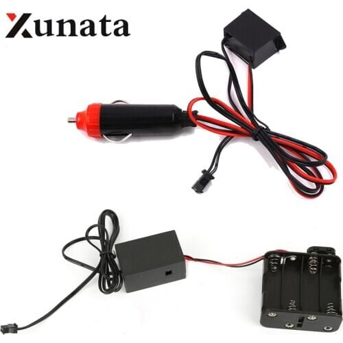 DC 12V AA Battery Case Inverter Box Driver Car Cigarette Lighter for 1m 3m 5m 10m 15m 20m flexible led neon Chasing Glow EL Wire