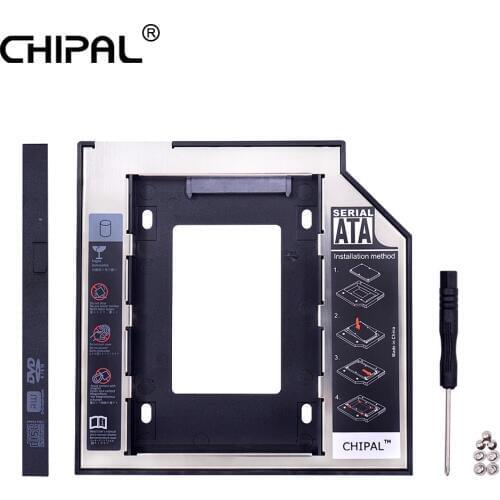 CHIPAL Universal 2nd HDD Caddy 9.5mm SATA 3.0 LED for 2.5 Inch SSD Case Hard Disk Drive Enclosure for Laptop CD DVD ROM Optibay