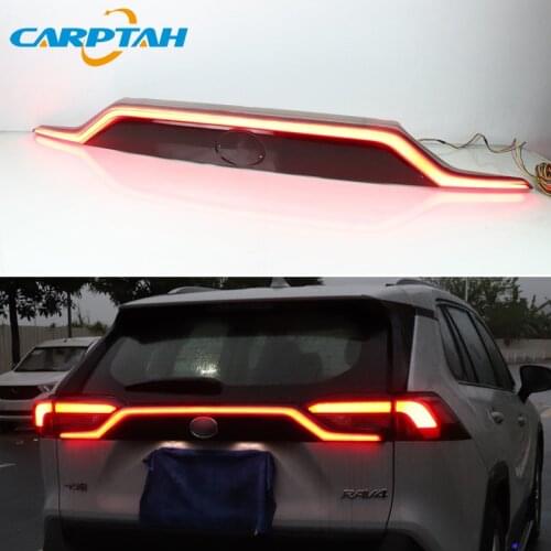 For Toyota RAV4 RAV 4 2019 2020 Rear Bumper Trunk Tail Light Car LED Rear Fog Lamp Brake Light Dynamic Turn Signal Reflector
