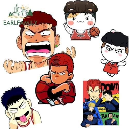 EARLFAMILY Hanamichi Sakuragi Anime Car Stickers Laptop Wall Window Decal Reflective Sticker Waterproof Car Styling Accessories