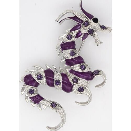 Rhinestone Enamel Dragon Pin brooches C366 Q