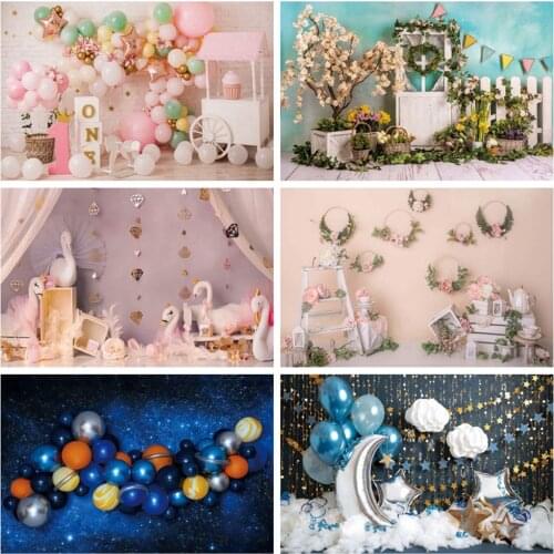 Birthday Photo Backdrop Glitter Ball Balloon Party Banner For Photo Studio Props Photographic Backgrounds Baby Shower Photophone