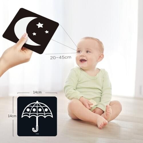 Montessori Baby Toys Black White Flash Cards High Contrast Visual Stimulation Learning Flashcards Early Education Toys For Boys