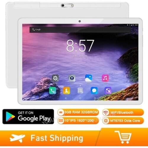 Games Fast/Smoothly CPU 3GB Memory 32GB 4G Network 5G WiFi Supports 10 inch Octa core 1920*1200 IPS Screen 2.5D Tempered Glass