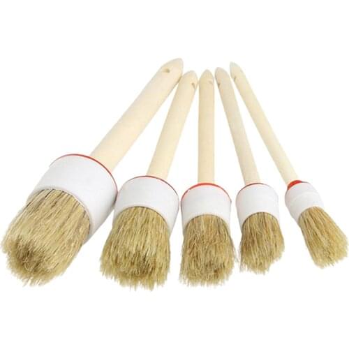 5 Pieces Vehicles Car Detail Brush Set Cleaning Tool for Exterior Interior
