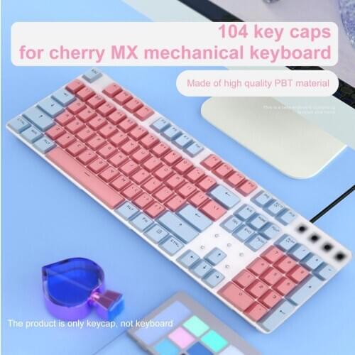 104Pcs PBT OEM Dual Colors Backlight Key Caps Keycaps Replacement Translucent Shuangpin Mechanical Keyboard Accessory