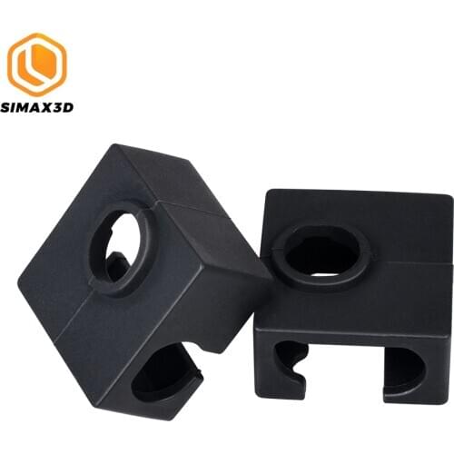 2Pcs Black MK8 Silicone Sock Cover CR10 Heater Block Case for Aluminum Block Hotend CR10S PRO Ender 3 Extruder 3D Printer Parts