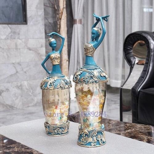 CREATIVE NORDIC RESIN GLASS STORAGE JAR DANCING GIRL DECORATION WITH LID STORAGE ORGANIZATION DESKTOP MODERN HOME DECORATIONS