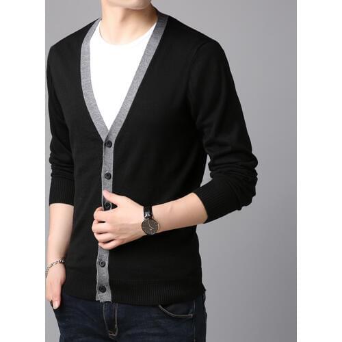 MRMT 2021 Brand Autumn New Mens Jackets V-collared Sweater Mid-aged and Young for Male Long-sleeved Knit Shirt Clothing