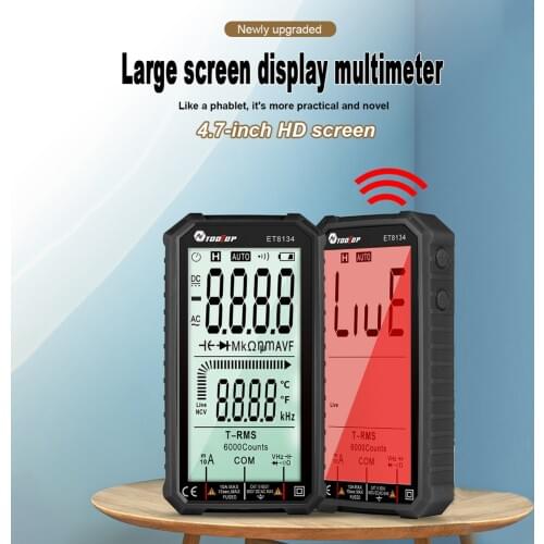 TOOLTOP New Generation 4.7 Inch Multimetro Tester 6000V Smart Phone Digital Multimeter Ohm Capacitance Hz AC DC NCV Advance