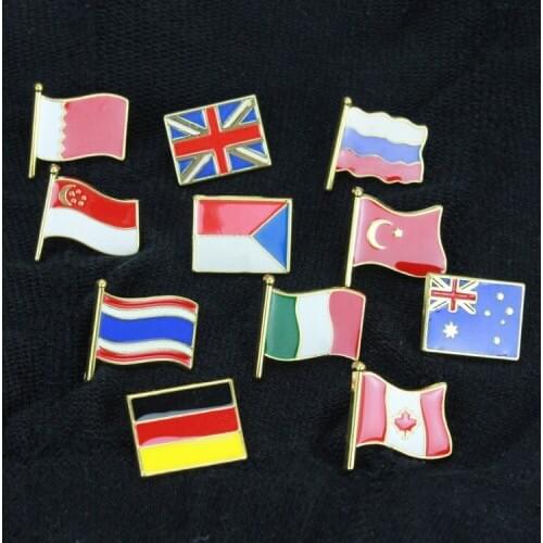 Cartoon national flag brooch zinc alloy die-cast metal badge custom world countries oil drop badge souvenir