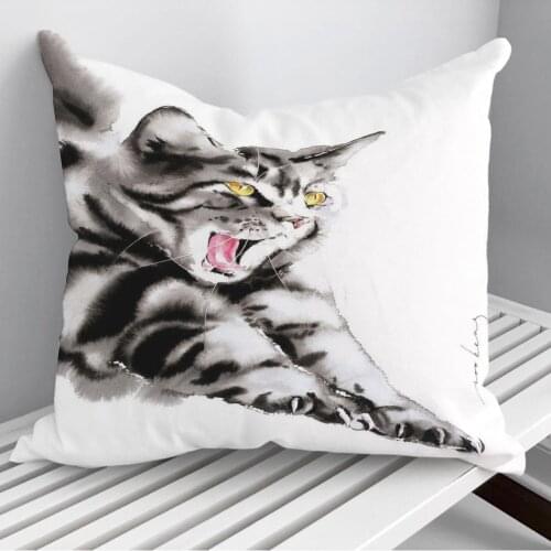 Blissful Yawn Throw Pillows Cushion Cover On Sofa Home Decor 45*45cm 40*40cm Gift Pillowcase Cojines Dropshipping