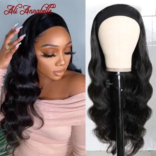 Body Wave Headband Wig Glue-less Human Hair Wigs For Women Affordable Peruvian Human Hair Wigs Ali Annabelle Headband Wigs