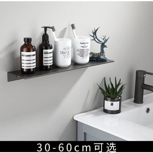 Polar Gray Bathroom Cosmetic Shelf Mirror Front Frame Space Aluminum Storage Rack Shower Shelf Bathroom Accessories Organizer