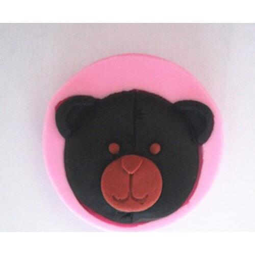Lovely teddy bear face cake molds soap chocolate mould for the kitchen baking cake tool FM262