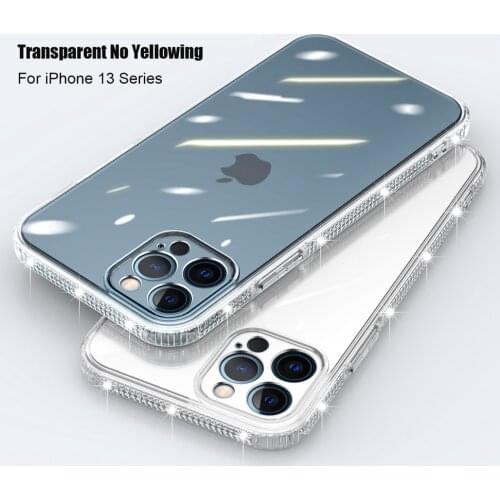 Transparent Shockproof Case for iPhone 13 12 11 Pro Max Xs Xr X 6s 7 8 Plus Clear Anti-Knock Soft TPU Cover for iPhone 13 Mini