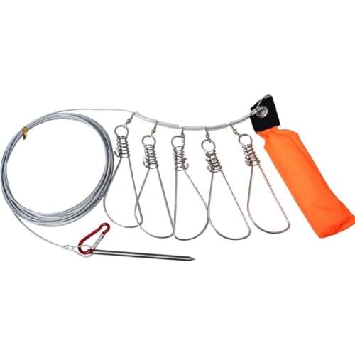 5M Fishing Lock Buckle Stainless Steel Live Fish Lock Belt Fishing Stringer Fishing Tackle for Accessories China Tackle