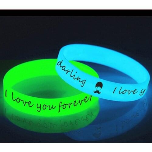 Silicone Luminous Wristbands Glow in the Dark Sport Wrap Rubber Sweat Band Bracelets Men Women Rubber Shine Bangles Wristbands