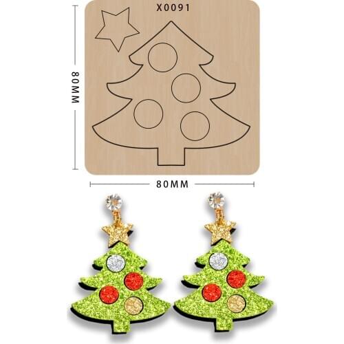Scrapbook DIY Christmas tree handmade crafts wood moulds die cut Making Decor Supplies Dies Template